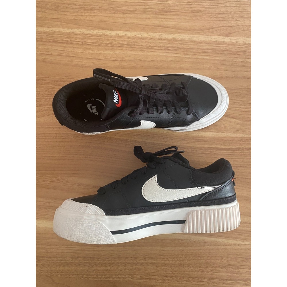 Nike Court Legacy Lift Womens 7.5 Black White Platform Sneakers DM7590-001